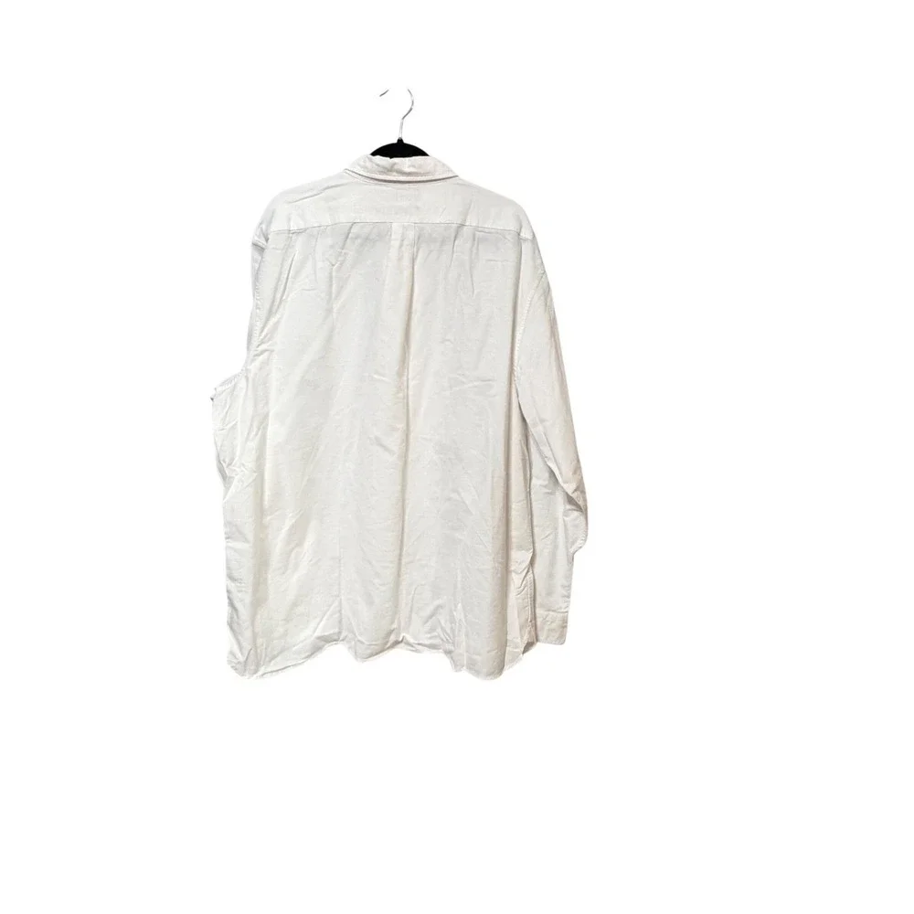 Banana Republic Mens White Oxford Shirt XXL Untucked Standard Fit Cotton Logo
